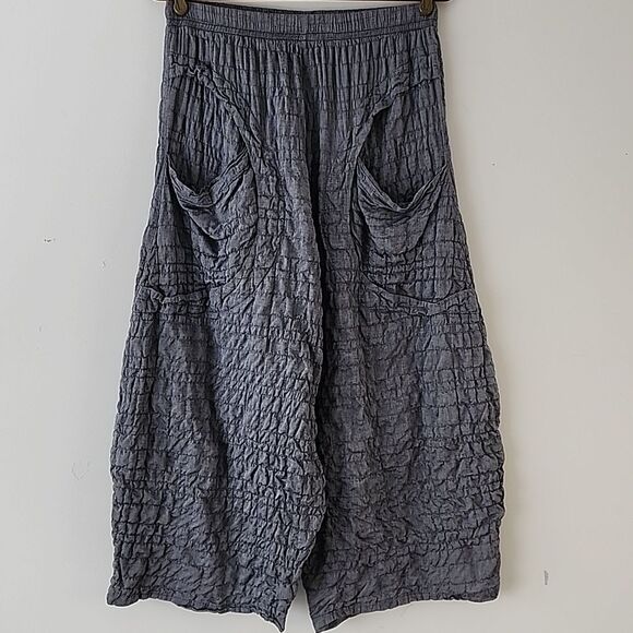 Dress to Kill by Jane Mohr Lagenlook Art to Wear Gray Textured Pull On Pants 2 L